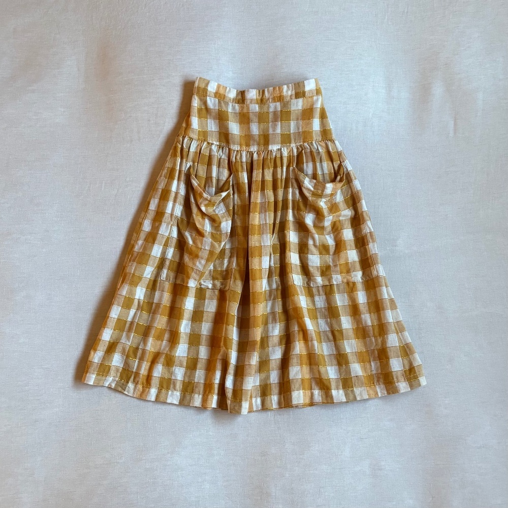 Ace and Jig Gingham Skirt in Golden Yellow - Picture 3 of 8